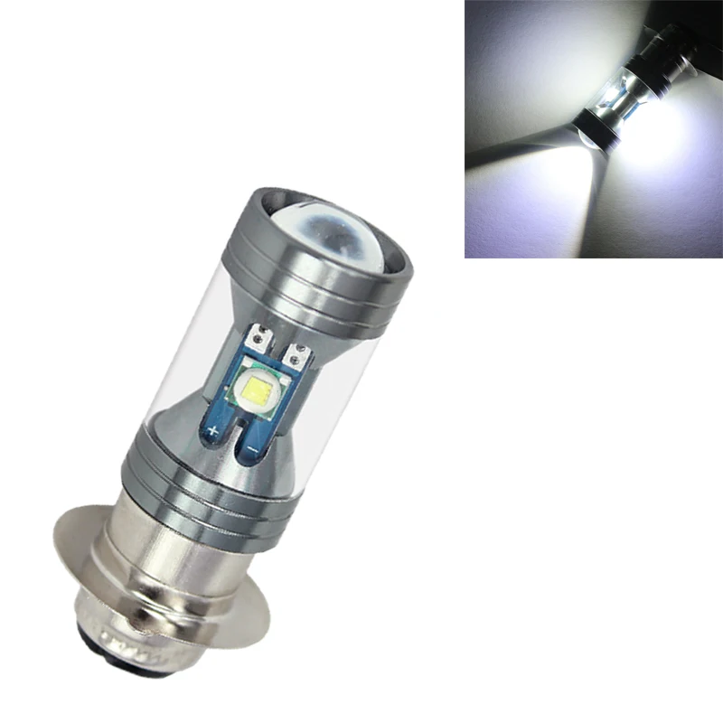 Светодиодный фары мотоцикла H6 PX15D 3SMD 6500K лампа высокомодифицированная
