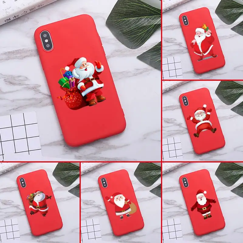 Рождественский чехол для телефона с Санта Клаусом iPhone XS MAX 11 Pro X XR 7 8 6 Plus мягкий