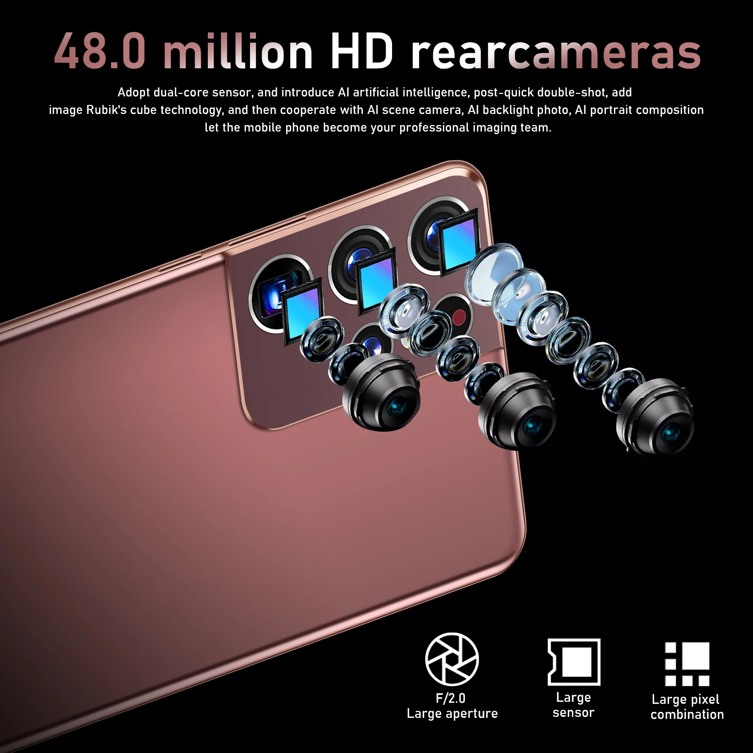 

S21 Ultra 7.3 Inch Big Screen 1440*3200 16GB+512GB 24MP+48MP 6800mAh Andriod 10.0 Smartphones Global MTK6889 10 Core Cellphones