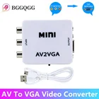 Преобразователь BGGQGG HD AV2VGA, преобразователь AV RCA CVBS в VGA, видеопреобразователь с 3,5 мм аудио на ПК HDTV адаптер