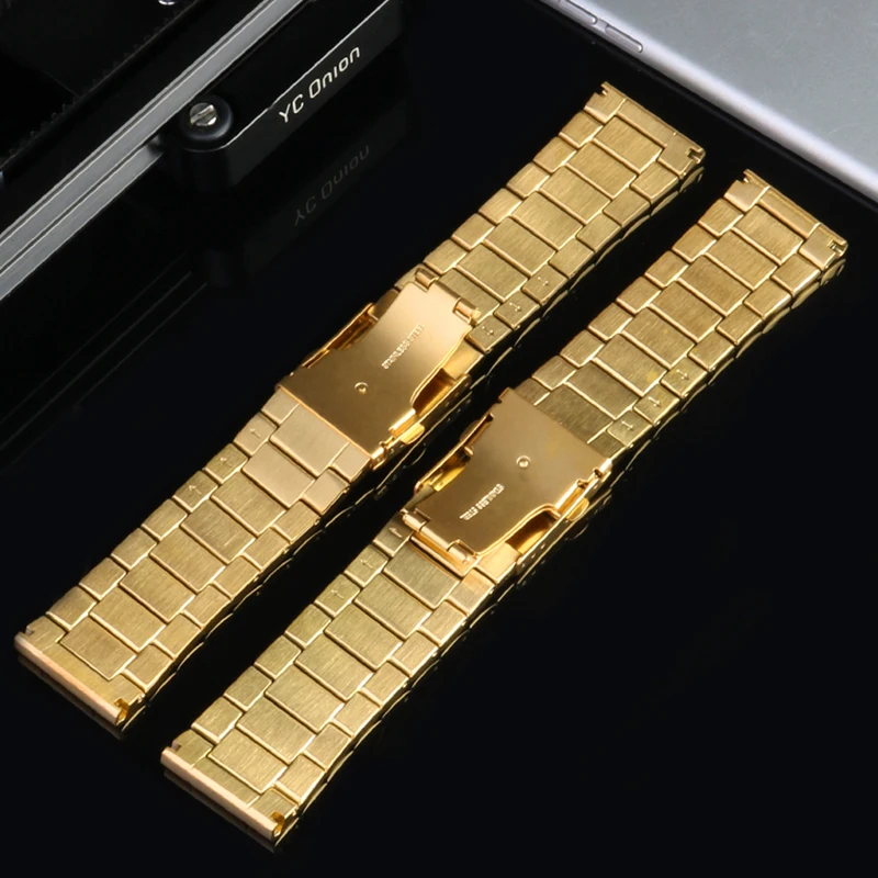 gold color Stainless steel watchband 22mm 24mm 26mm 28mm men's solid metal bracelet for diesel DZ7333 DZ4344 watches band