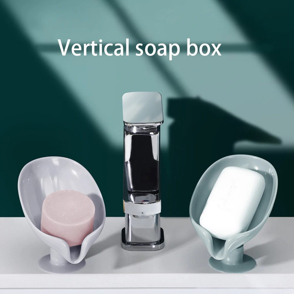 

Leaf Shape Soap Box Drain Soap Holder Box Bathroom Shower Soap Holder sponge Storage Plate Tray Bathroom Supplies Bathroom Gadge
