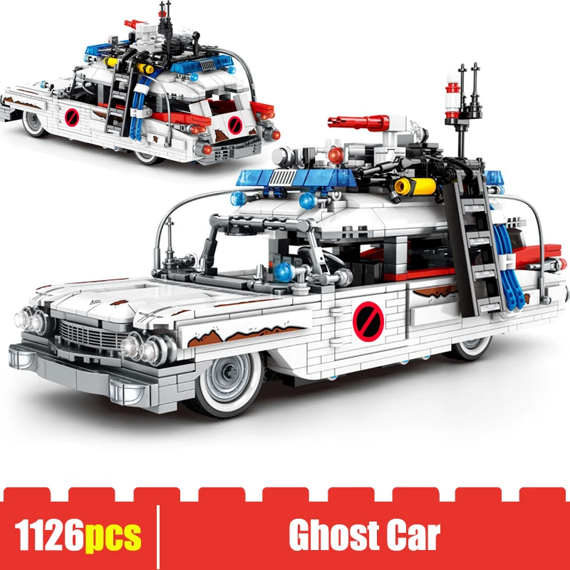 

High-tech 1126pcs Catch Ghost Professor Car Model Building Blocks Creative MOC Technical Vehicle Bricks Toys For Kid Boy Gift