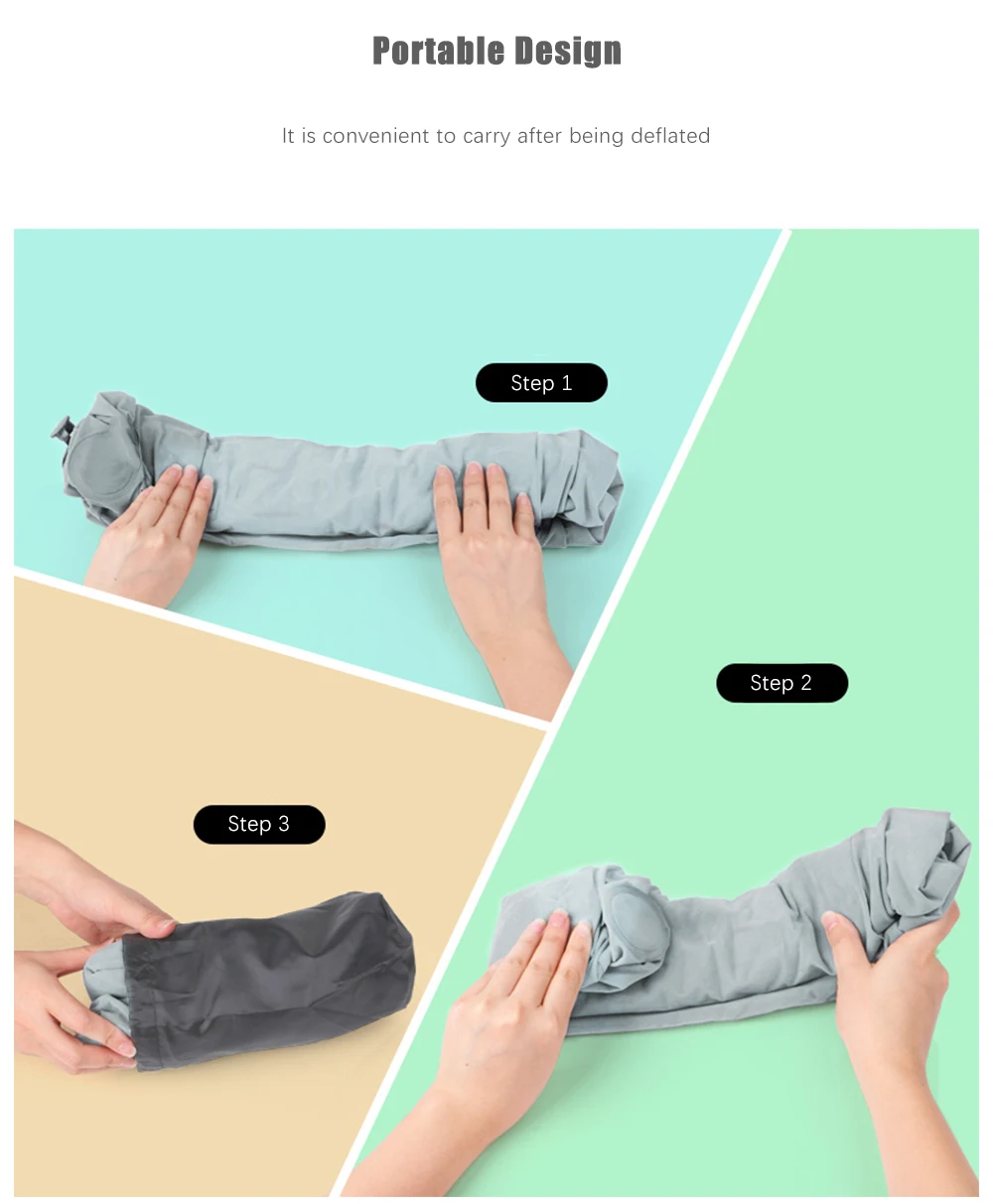 Подушка LANGRIA надувная для ног портативная дорожная подушка с регулируемой