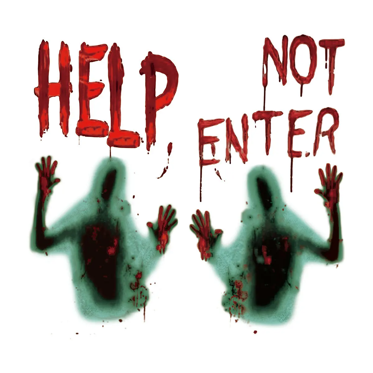 Помощь крови зомби Хэллоуин стены стикеры забавные настенные украшения гостиной