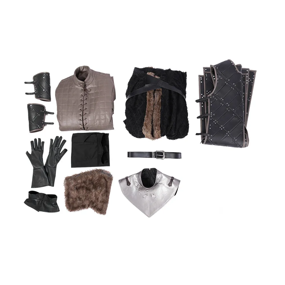 Set without boots Джон Сноу Косплей Костюм Игра престолов 8 костюмы на Хэллоуин для взрослых мужчин зимний костюм Джона Сноу COSPLAYONSEN - Цвет: Set without boots