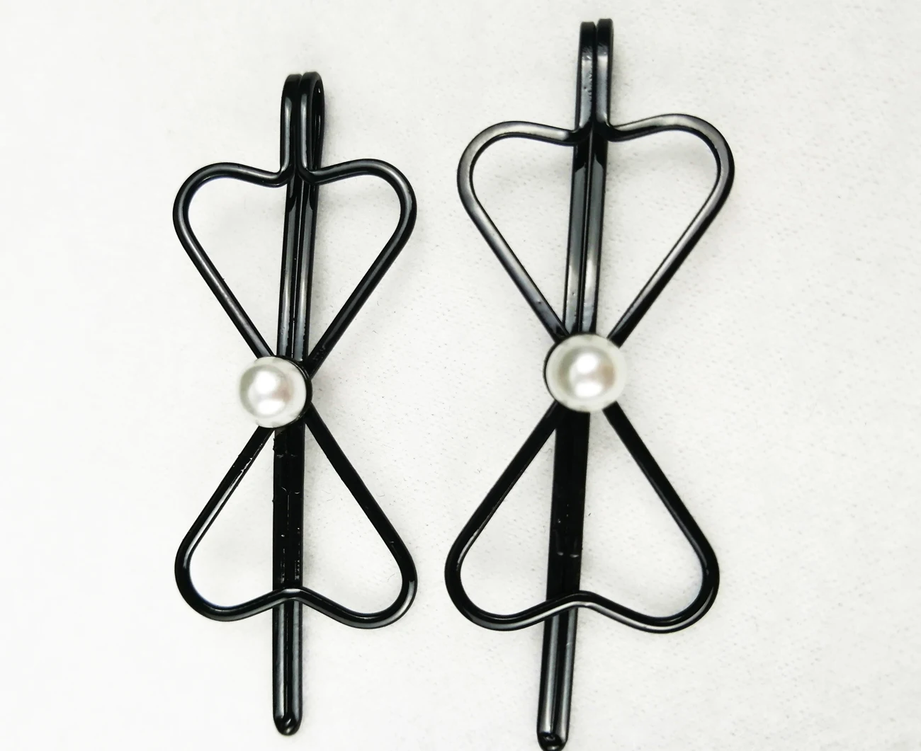 Заколка для волос детская девочек с жемчугом звездой и бантом 6 см 4 шт. | Детская