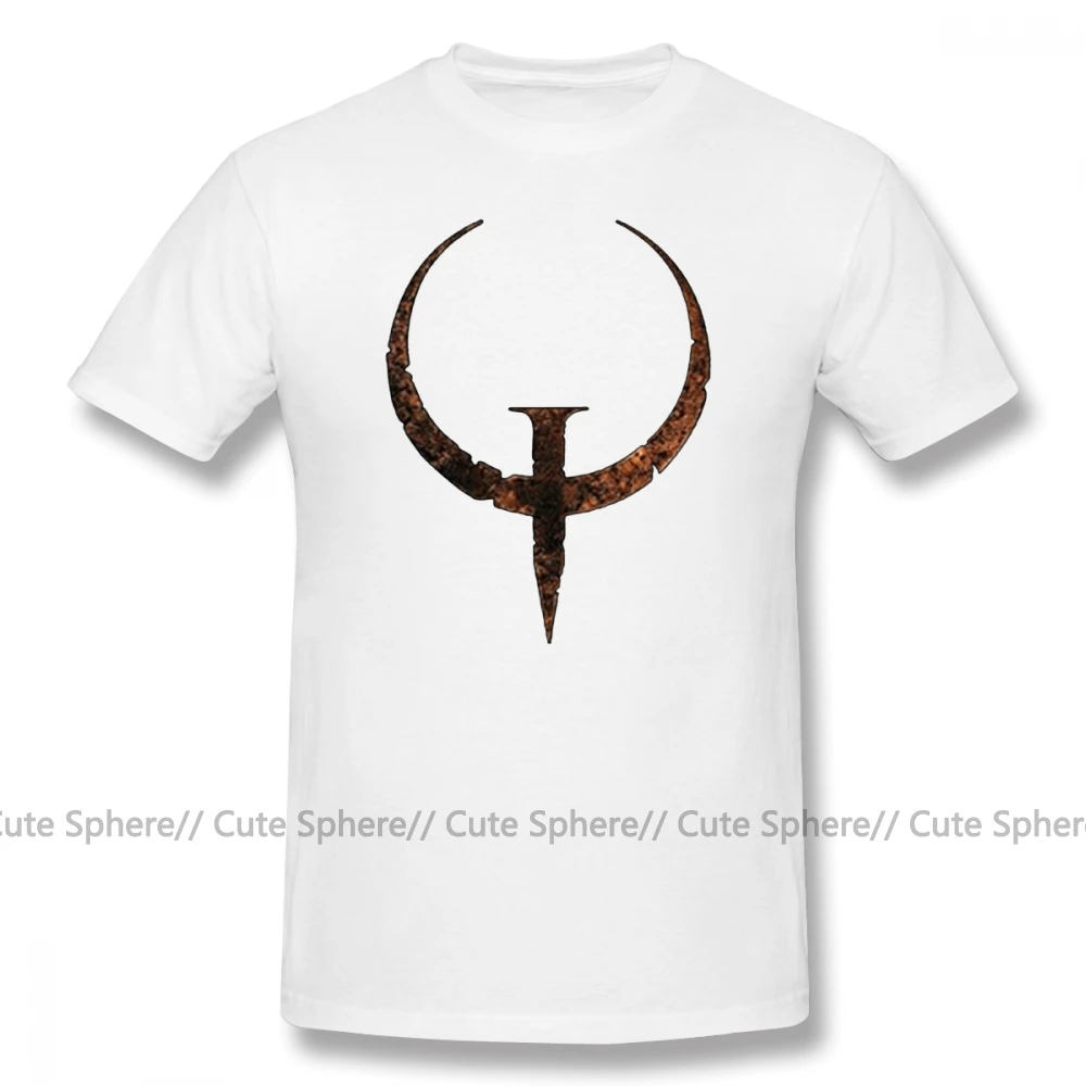 Quake, футболка Quake, базовая футболка с коротким рукавом, плюс размер, Мужская футболка из 100 хлопка, потрясающая Футболка с принтом - Цвет: White