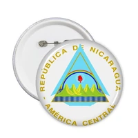 nicaragua national emblem round pins badge button clothing decoration gift 5pcs