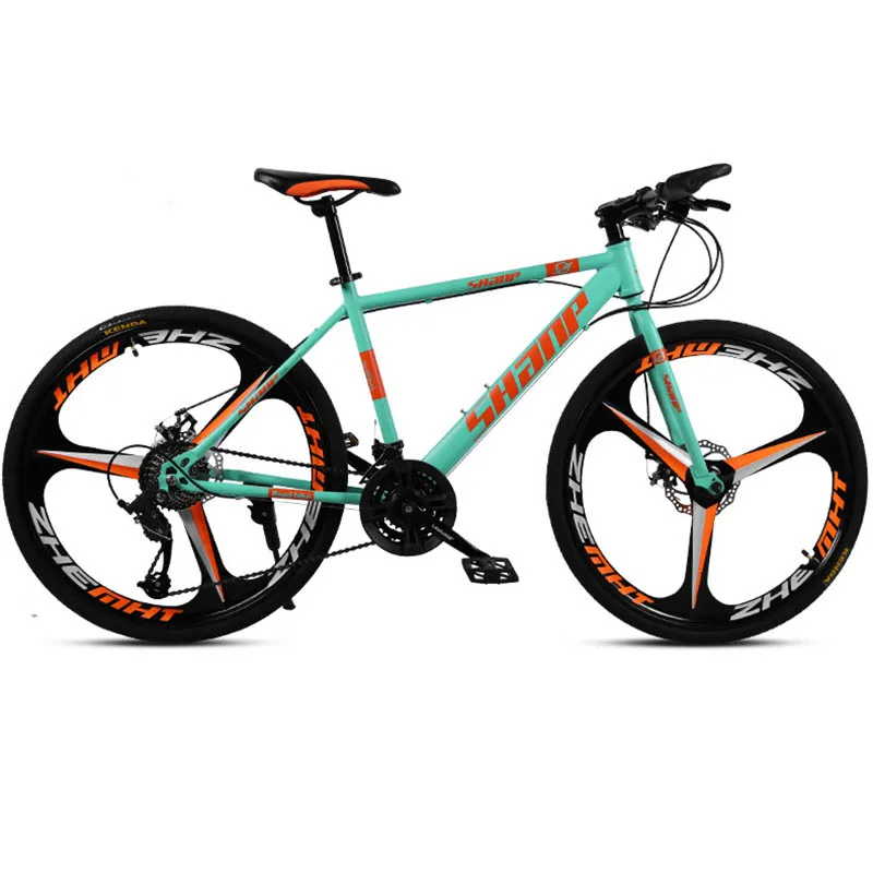 24 speed Карбоновый стальной горный велосипед двойной дисковые тормоза Системы внедорожные переменной Скорость 21/24/27/30 Скорость Sepeda Gunung унисекс - Цвет: 24 speed