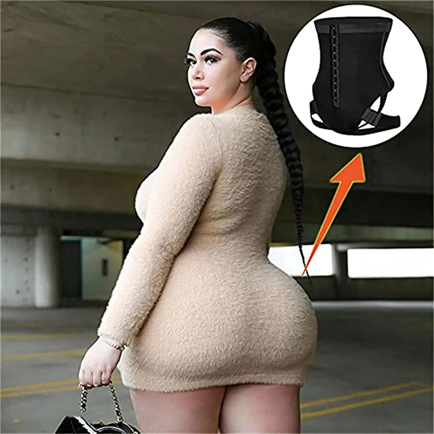 Cuff Tummy Trainer Exceptional Shapewear with Eye N Hook for Women Butt-Lifting Open Bust Tummy Control Shapewear Tighten Waist