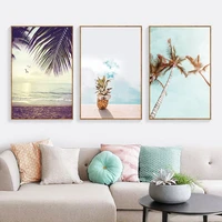 nordic decoration pineapple poster and print beach sea landscape wall art canvas painting decorative pictures home decoration