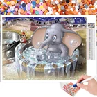 Мультяшная алмазная живопись, мозаика счастливая слон Дамбо 5D Сделай Сам, полностью круглая квадратная стразы, вышивка крестиком, картина для творчества