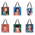 Женская сумка-тоут с принтом тропических растений, повседневный тоут на плечо, уличные пляжные складные сумки для покупок