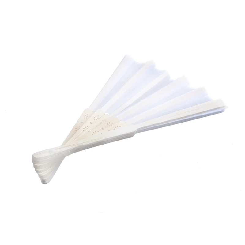 Лидер продаж 24 шт./партия белый складной элегантный Шелковый поддержки широкого