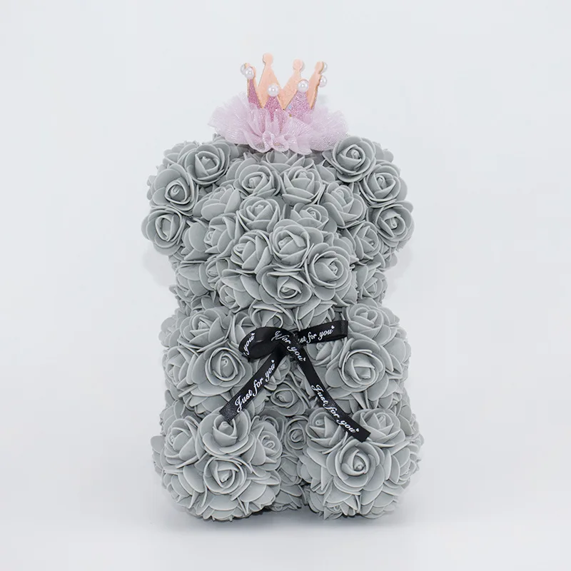 Подарок на день Святого Валентина 25 см ПЭ розовая корона милый плюшевый мишка для