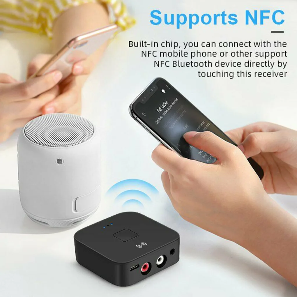 Bluetooth 5 0 RCA аудио приемник APTX 3 мм AUX разъем музыка беспроводной адаптер с NFC для