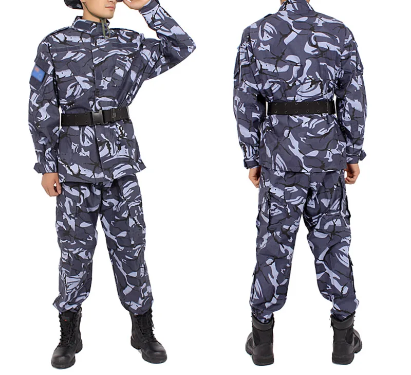 Армейский темно-синий BDU сp MultiCam Камуфляжный костюм в стиле милитари Униформа Тактический Боевой страйкбол Фарда только куртка и брюки - Цвет: British BLUE