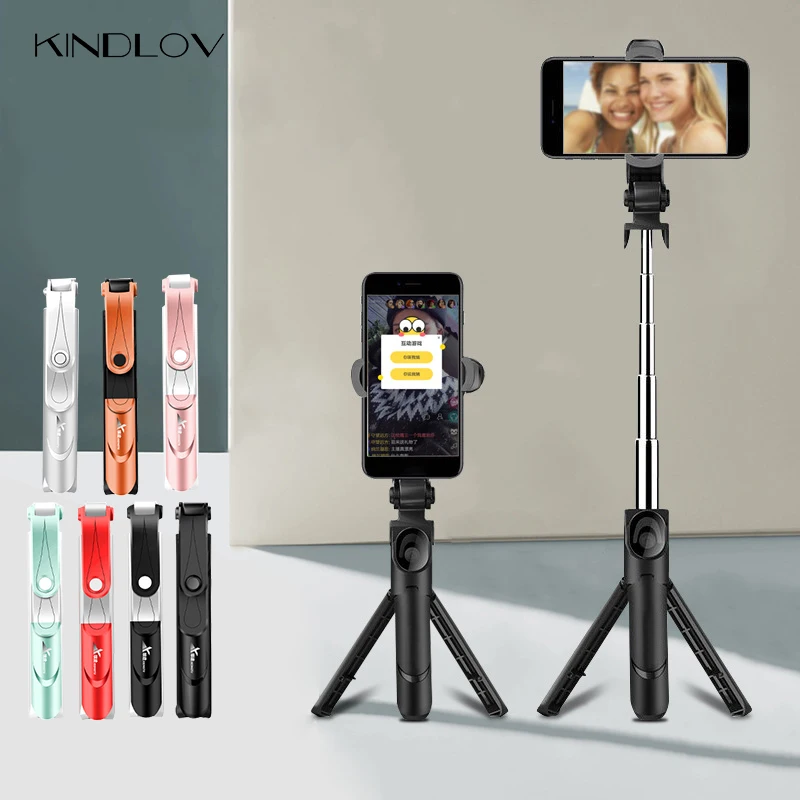 KINDLOV Selfie Stick Bluetooth Tripod Universal Horizontal And Vertical LED Mobile Phone Bracket Photograph | Электроника