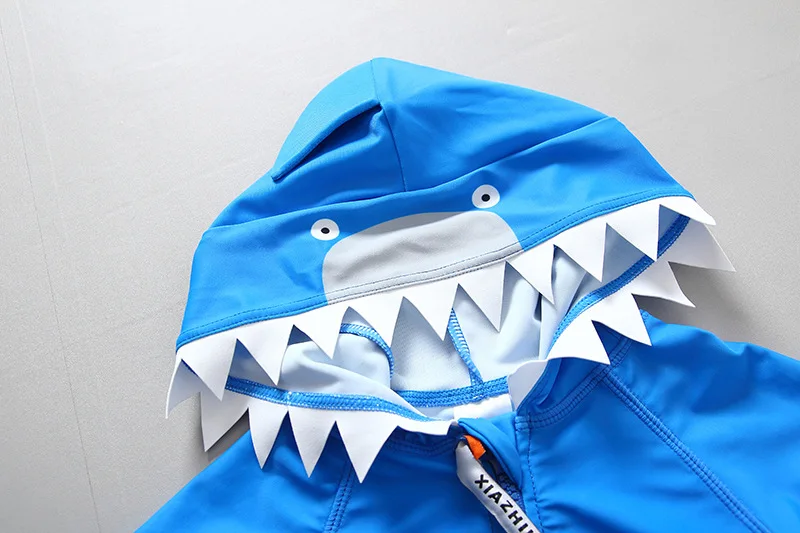 Полосатая блузка для маленьких мальчиков от 2 до 7 лет цельный купальник-Акула с 3Д