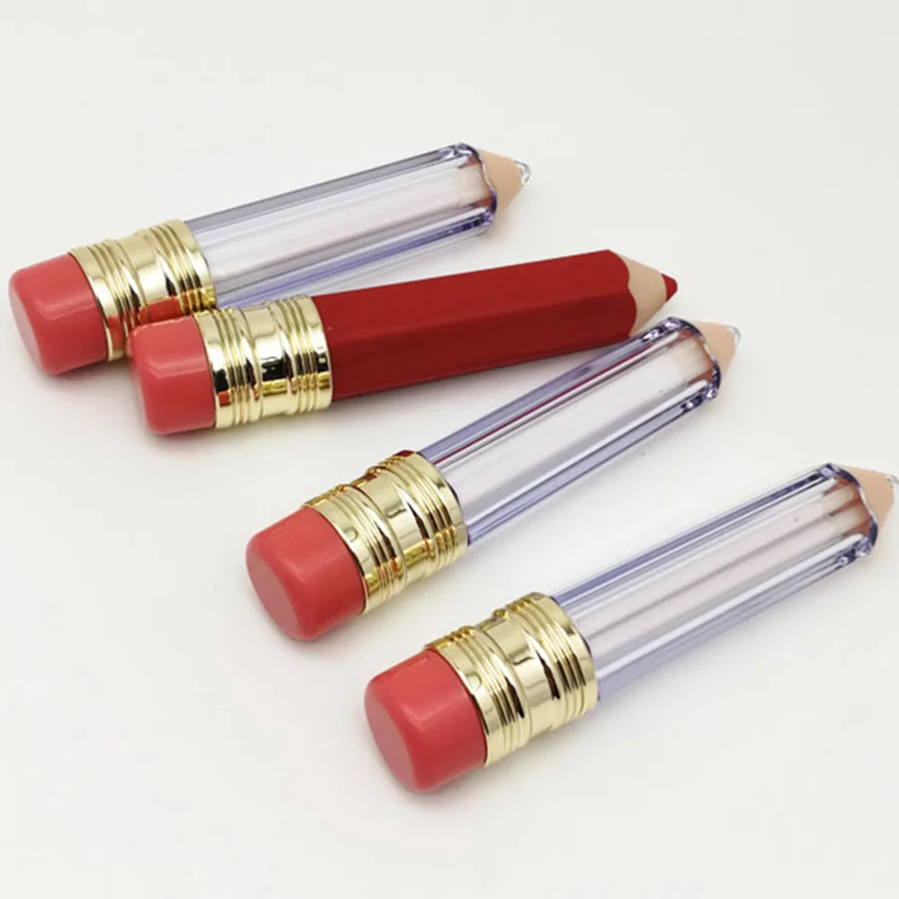 

12pcs Creative Pencil Shaped Empty Lip Gloss Tubes Containers Gloss Tubes Containers Clear Mini Refillable Lip Oil Bottles (As