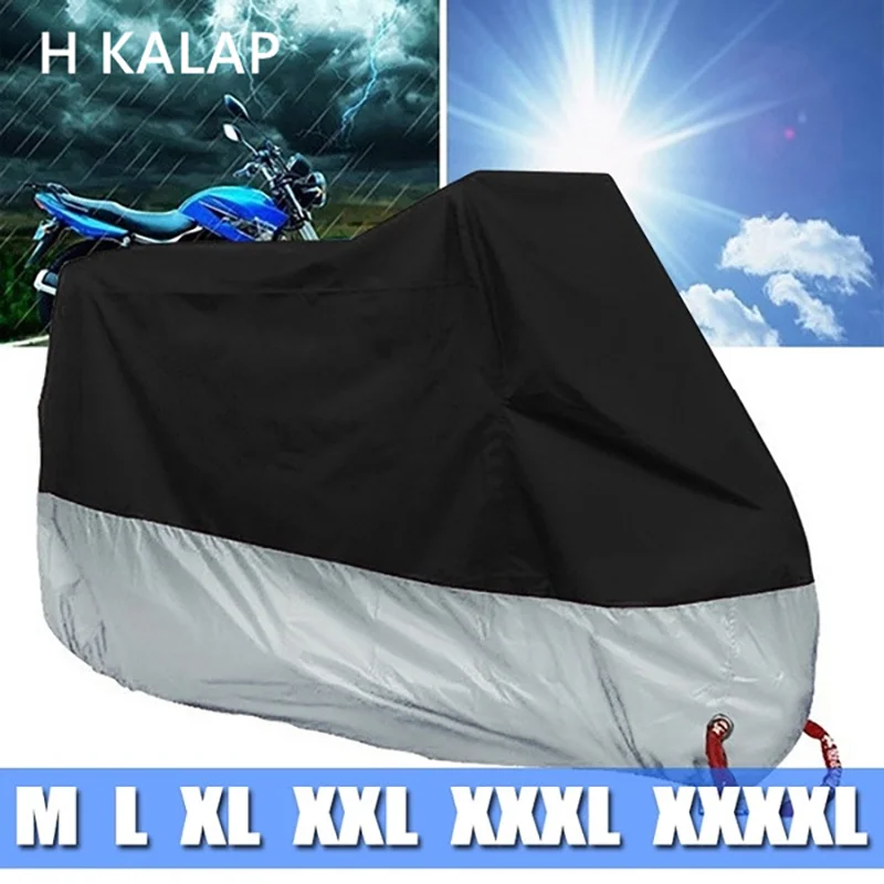 

Motorcycle cover universal Outdoor UV Protector Scooter All Season waterproof Bike Rain Dustproof cover M L XL 2XL 3XL 4XL 190T