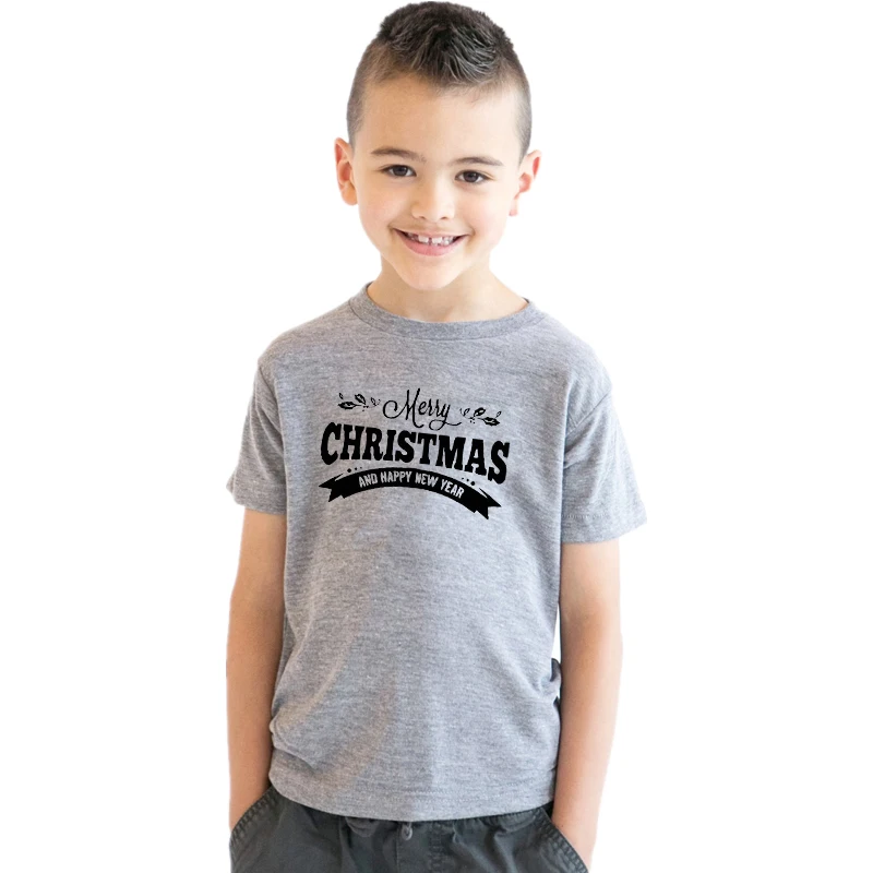 Веселая Детская футболка с рождественским и новогодним рисунком Санта-Клауса