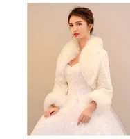 hot sale korean version of fur womens autumn and winter long sleeved warm fur bridal jacket elegant evening coat