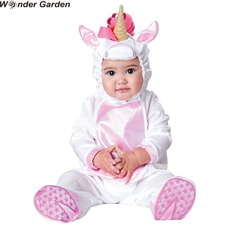 Wonder Garden Infant Toddlers Baby Girl Unicorn Halloween Cosplay Costumes Christmas Purim Holiday Jumpsuit |