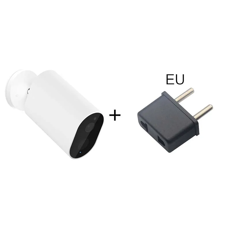 Xiaobai Smart Wireless Camera 1080P With Battery Gateway 120 Degree IP65 Waterproof AI Humanoid Detection Work With Mijia APP - Цветной: Add EU Adapter