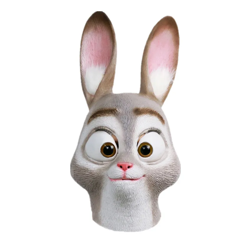

Adult Grey Rabbit Latex Mask Movie Cosplay Halloween Carnival Fancy Dress Bunny Costume Accessories