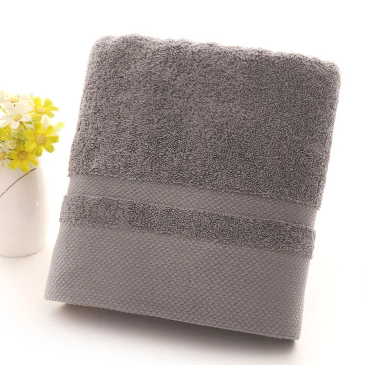 Dark gray Мягкое однотонное пляжное полотенце для плавания из хлопка для путешествий, банное полотенце с хорошей впитываемостью, спортивное полотенце - Цвет: Dark gray