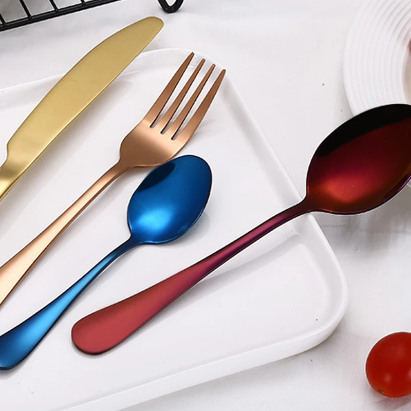 

4pcs Home creative color cutlery Western tableware set Jieyang gold-plated stainless steel cutlery four-piece wholesale S9C1733