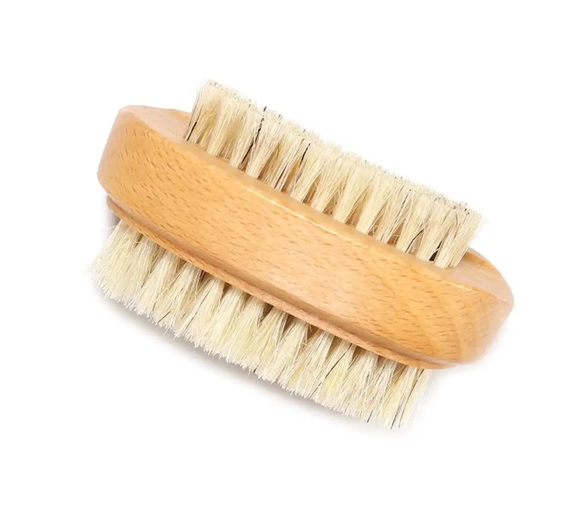 

1PCS New Kind Beech Wood handle boar bristle nail brush hand wash brush wooden nail cleaning SPA tool