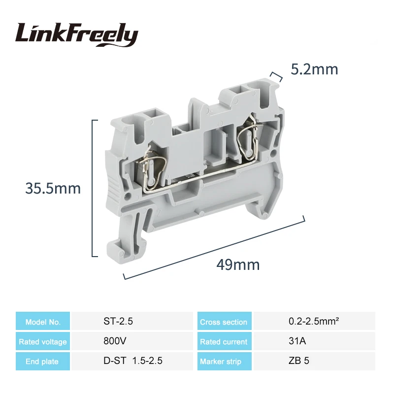 ST-2.5 20 шт. плагин типа пружинная клемма для электрического провода блок разъем Din