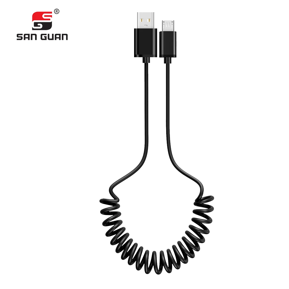 

Spring Kabel USB 2.0A Micro 5pin USB Type C Fast Charging Cable Edge Car Retractable Data Cord For Huawei Redmi Note 7 Samsung