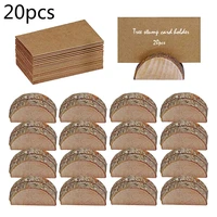 20pcs wooden table holder and folding cardboard place card holders note photo picture clip wood wedding party direction signs