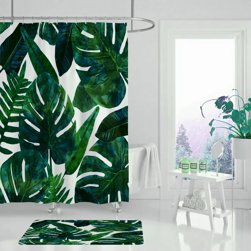 Занавеска для душа зеленая бамбуковая декоративная занавеска набор украшения