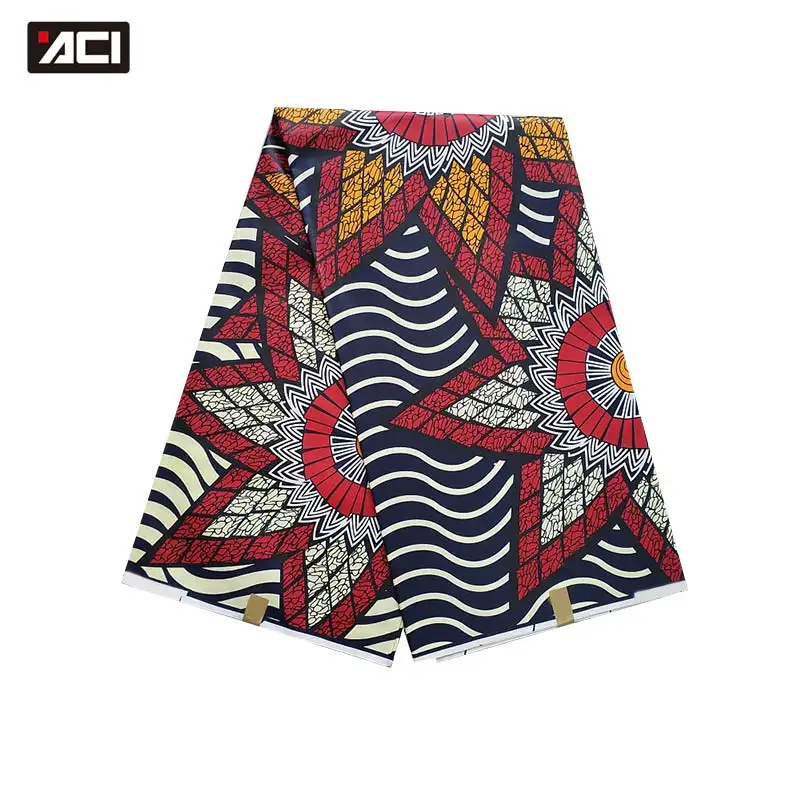 

ACI Ankara African Wax Prints Fabric 6 Yards/Piece 100% Polyester African Wax Prints Fabric Ankara Veritable Wax Tissu Africain