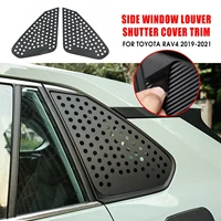 2pcs fit for 2019 2021 toyota rav4 car rear windows cover sticker window triangle shutters trim car styling accessories
