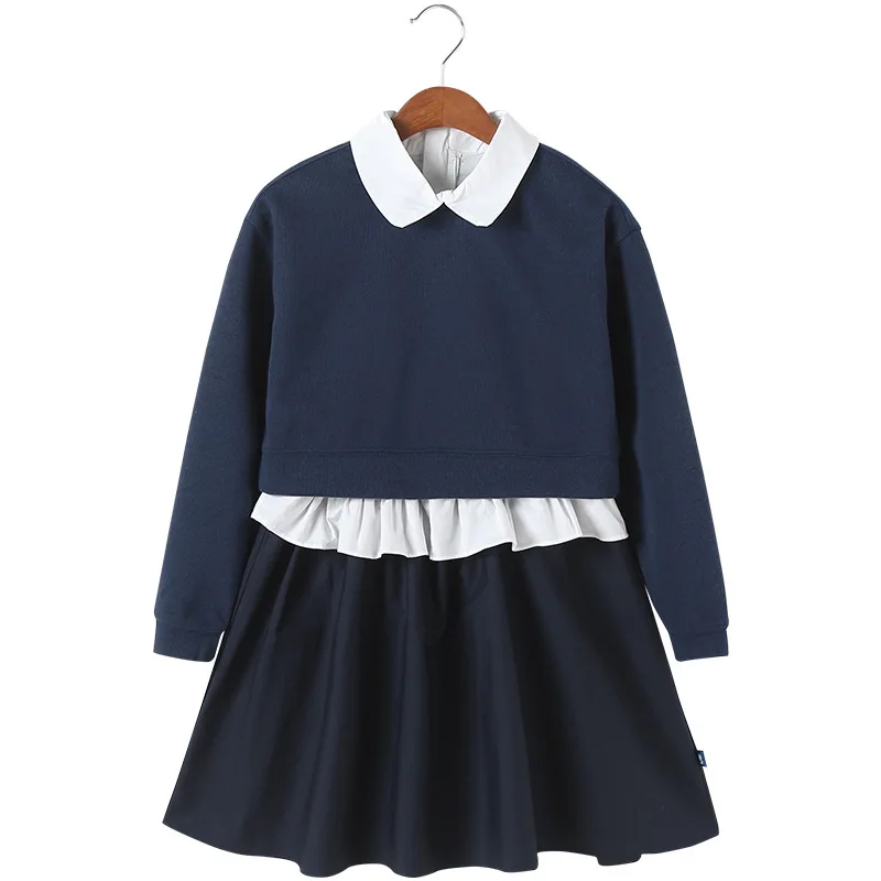 Комплект платья для девочек Новинка Весна 2022 платье-жилет свитшот топ комплект