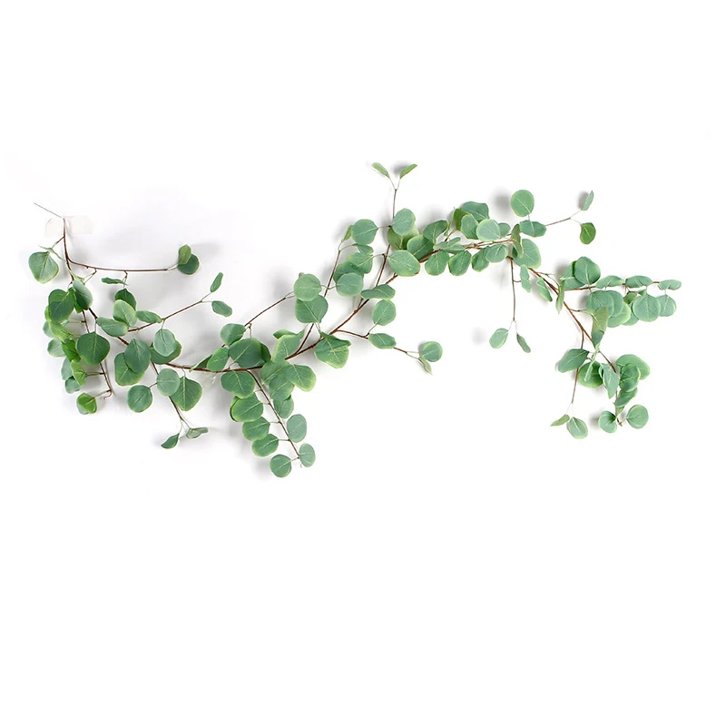 1 Artificial Ivy Leaf Eucalyptus Leaves Home Decor Wedding Decoration Plants Plastic Green Long Vine Fake Foliage Handmade 180cm - Цвет: 1