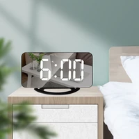 3 brightness adjustment table clock time led digital alarm wake up mute dimmable electronic desktop clocks for office bedroom