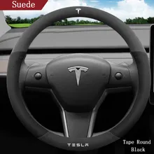 Italy Suede Steering wheel cover protective cover For tesla mode 3 S X Y Steering wheel decoration accessories