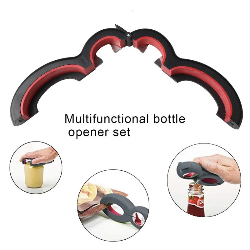

6 in 1 Multi Function Twist Bottle Opener, All in One Jar 8 shaped Gripper Can Wine Beer Lid Twist Off Jar Opener Claw