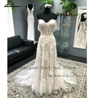 Lakshmigown свадебное платье с цветочным кружевом с открытыми плечами 2022 халаты для принцессы Свадебное Тюль цвета шампанского