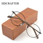 Мужские и женские очки HDCRAFTER, круглая металлическая оправа для очков для коррекции близорукости, винтажные очки для чтения