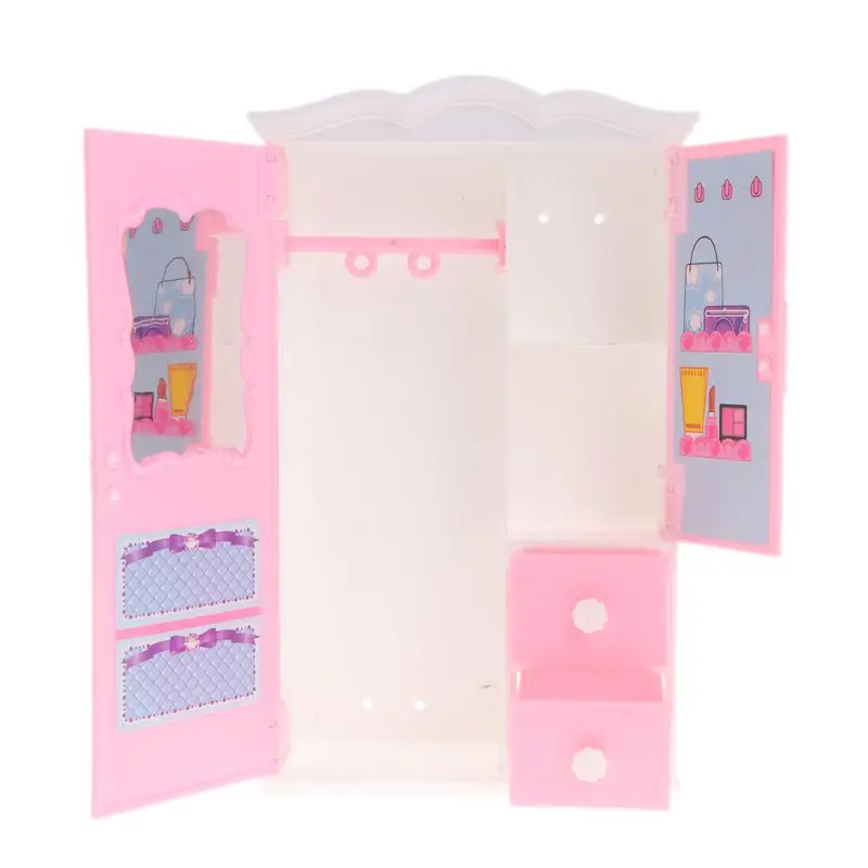 Новый кукольный дом в шкафу с зеркалом мебель для спальни принцессы шкаф