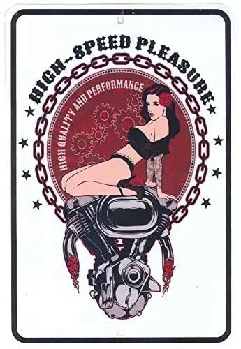 

XUNXINYOUBI Sexy HIgh Speed Pleasure – Funny Novelty Metal Sign for Your Garage, Man cave, Yard or Wall.