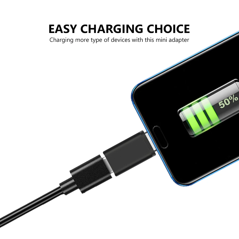 

1/2/4/8pcs Micro USB Female To USB C Male Usb Adapter Converter Aluminum Alloy Black/Silver/Gold For Samsung Huawei Phone Laptop